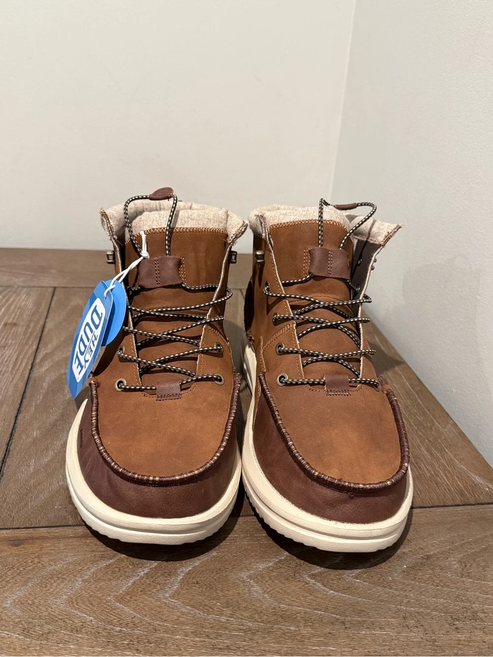 NWT Hey Dude Boots Mens Size 14 Bradley Classic Tumbled Chukka Cognac 44327-2JZ